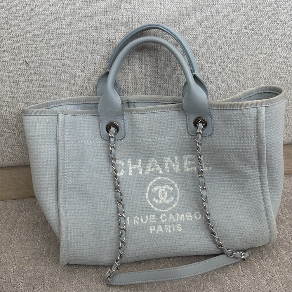 CHANEL Light Gray Deuville tote bag